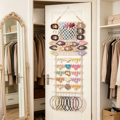 Moderne haaraccessoires display houten hangende plank met 1