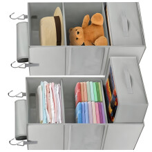 Pack Of 2 Hanging Closet Holders Made Of Sturdy Fabric-Gray