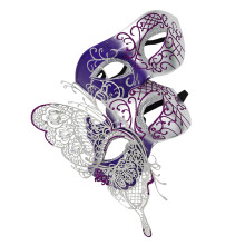 2-teiliges modisches Schmetterlings-Maskenmasken-Set mit-Lila
