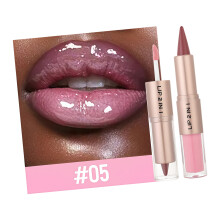 Doppelseitiger Lippenstift und Lipliner, 2-in-1, mattierter-05