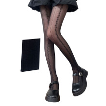 Japanische ästhetische durchsichtige Netzstrumpfhose für-Schwarz