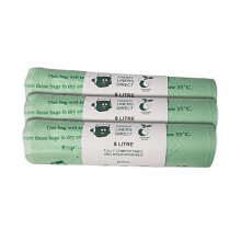 6 Litre x 156 BioBag Compostable Biodegradable Kitchen Food Waste Caddy Bin Liner Bags - Certified EN13432 (6L-150)