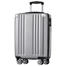 Merax Hard Shell Suitcase Trolley Suitcase Travel Suitcase Hand Luggage TSA Inch Lock 4 Wheels Telescopic Handle ABS Material M 56.5 x 37.5 x 22.5 cm