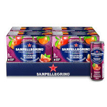 San Pellegrino Naturali Italian Sparkling Drink Melograno & Arancia, Orange and Pomegranate, 330 mL Can, 24 Cans Total