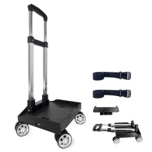 HapBoby Backpack Trolley Wheeled Cart, Foldable Aluminium Alloy Hand Truck with Border Base, 4 Wheels, Luggage Cart with Luggage Strap for Children,
