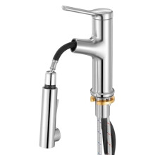 VEVOR Single Handle Sink Faucet, Single Handle Pull Out Faucet 1 or 3 Hole, Brushed Nickel Stainless Steel Sink Faucets with Push-Button Switch,