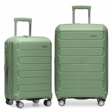 Traveler's Choice Pagosa Indestructible Hardshell Expandable Spinner Luggage, Green, 2 Piece Set, Pagosa Indestructible Hardshell Expandable Spinner