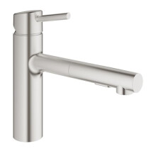 Grohe 31453DC1 Concetto Single-Handle Pull-Out Kitchen Faucet with Dual Spray, Super Steel