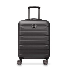 DELSEY Paris Air Armour Hard Cabin Suitcase 55 cm x 35 cm x 23 cm – 36 L – S, Black, S Slim, Rigid Cabin Suitcase - 4 Double Wheels
