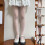 Women's Elegant Striped Floral Pattern Tights Soft-Brown 4
