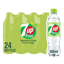 7UP Free - Lemon & Lime Flavoured Fizzy Drink - Sugar-Free - 24 x 500ml