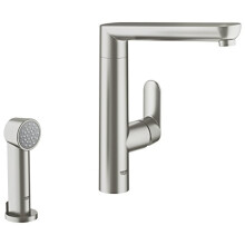 GROHE 32179DC0 K7 Kitchen Tap (High Spout, Side Spray and Supersteel)