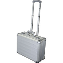 Alumaxx Attaché Venture Laptop Case, Silver matt, 37 x 46 x 20 cm, Galaxy Business Trolley Silver - matt