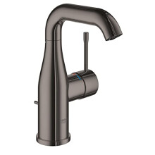 GROHE Essence Basin Tap with Pop-Up Waste Set (M-Size 193mm, Curved Swivel Spout, 28 mm Ceramic Cartridge, Water Saving, 3/8 Inch Tails, Min. Pressure