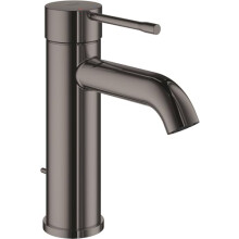 GROHE Essence Basin Mixer Tap with Pop-Up Waste Set (S-Size 208 mm, Metal Lever, 28 mm Ceramic Cartridge, Water Saving, 3/8 Inch Tails), Hard