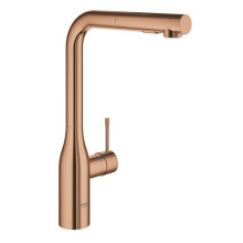 GROHE Essence Pull-Out Kitchen Tap (High L-Spout, Dual Spray Laminar and Jet, 360 Swivel Range, 28 mm Ceramic Cartridge, Protected Against Backflow,