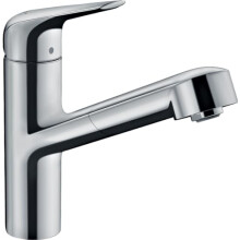 hansgrohe 71814000 M427-H150 Kitchen Tap, 120 Swivel Range, Pull-Out Spray, Chrome, Spout height 15 cm
