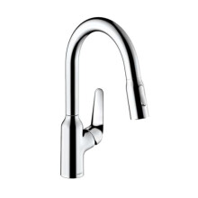 hansgrohe 71801000 M429-H180 Kitchen Tap, 360 Swivel Range, Pull-Out Spray, Chrome, Spout height 18 cm