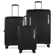 Bugatti Hera Hard Shell Suitcase with 4 Wheels (S,M,L), Lightweight Travel Suitcase Made of PP Light, Hand Luggage Trolley, black, S, Suitcase