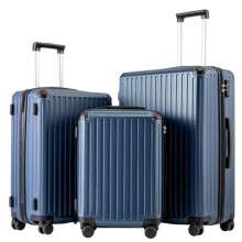 COOLIFE 3-Piece Suitcase Set 28+24+20 Inch – Hardshell Trolley Lightweight ABS+PC Luggage with 360 Silent Wheels & TSA Lock, Telescopic Handle for