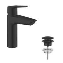 GROHE Start QuickFix - Basin Mixer Tap with Push-Open Waste Set (M-Size 192 mm, 28 mm Ceramic Cartridge, Water Saving, Tails 3/8 Inch, Easy to Fit