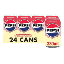 Pepsi Strawberry & Cream 330ml Can (Pack of 24)