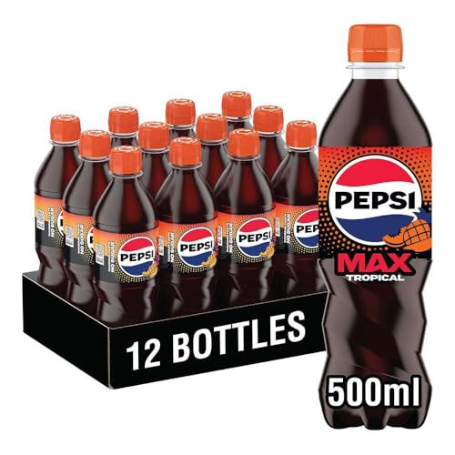 Pepsi Pepsi Max Tropical, 500ml Bottle (Pack of 12)