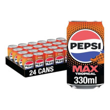 Pepsi Max Tropical Wholesale, 330ml Cans (Pack of 24)