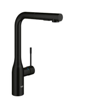 GROHE Essence Pull-Out Kitchen Tap (High L-Spout, Dual Spray Laminar and Jet, 360 Swivel Range, 28 mm Ceramic Cartridge, Protected Against Backflow,