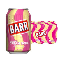 BARR since 1875, 6 Pack American Cream Soda, Zero No Sugar Sparkling Soft Drink with a Creamy Taste of American Cream Soda, "Fizzingly Fun" - 6 x