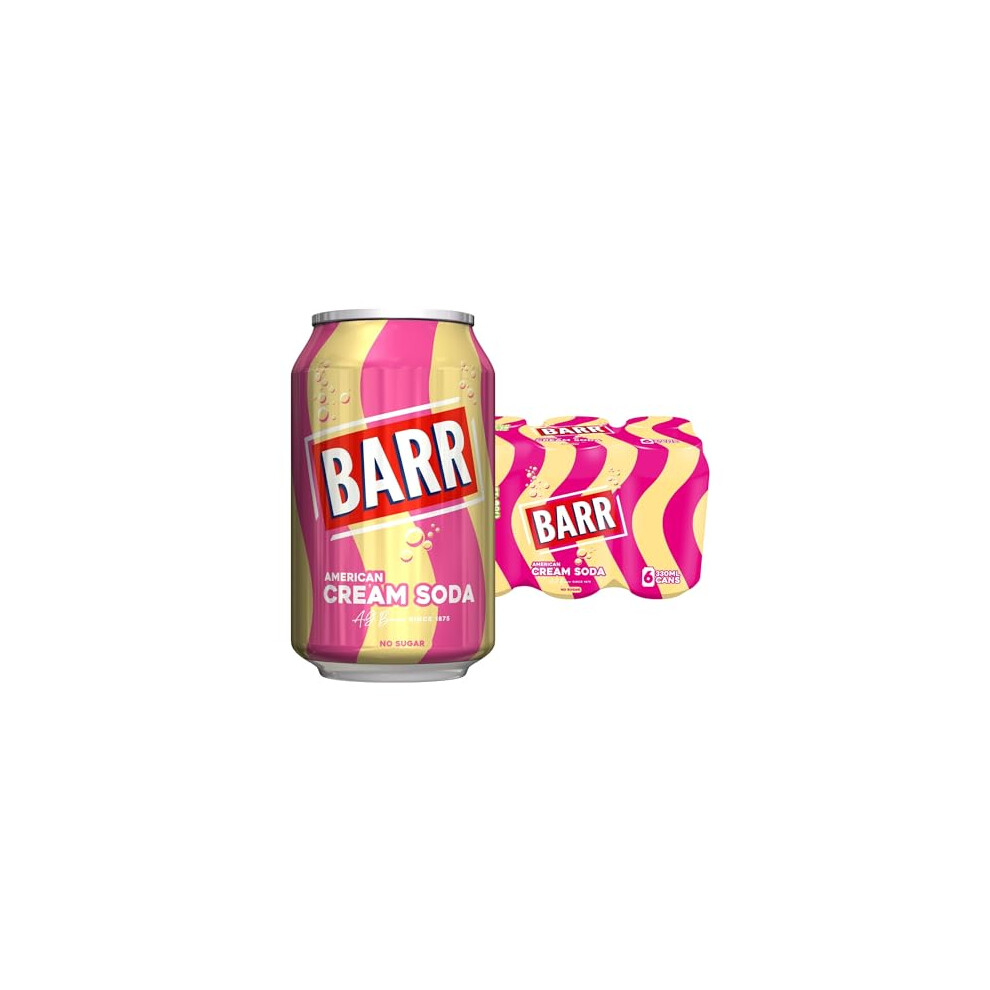 Barr Since 1875, 6 Pack American Cream Soda, Zero No Sugar Sparkling Soft Drink With A Creamy Taste Of American Cream Soda, "Fizzingly Fun" - 6 X