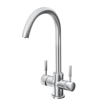 AQUAPHOR C125 Kitchen Tap Hot & Cold Water with Filter for Cold Water - 3 Way Mixer Compatible with Reverse Osmosis System & Water Softeners