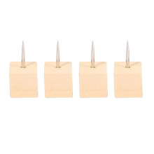 120pzs Chinchetas Decorativas de Madera Cuadrada, Tachuelas de Punto de Aguja de Acero y Cabezal de Madera para Fotos, Mapas y Tablas de Corcho