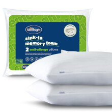 Silentnight Sink-In Anti Allergy Memory Foam Shell Pillow - Filled with Springy Bounceback Fibres for Comfort Support - Ideal for Allergy and Asthma