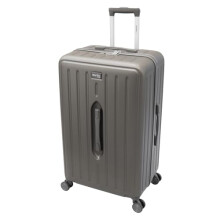 SKYFLITE Modern Large Trunk, 76cm, ABS Hardshell, Silver/Charcoal, TSA Lock, 90L Capacity (Charcoal)