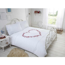 Rapport Heart Duvet Set, White, Super King
