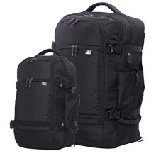 Aerolite Rucksack Set - 55x35x20cm 39L Luggage Backpack, Fits 15" Laptop + 40x20x25 Ryanair Size Rucksack Shoulder Flight Bag