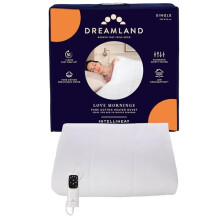 Dreamland Love Mornings Heated Duvet – Pure Cotton Cover, Single Size 200135cm, 6 Heat Settings, Rapid Heat-Up, 1 Detachable Control & Auto Safety