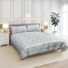 Emma Barclay Eden - Embellished Jacquard Duvet Set in Silver - Single