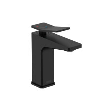 Bristan Tangram Eco Start Basin Mixer with Clicker Waste, Deck Mounted Bathroom Tap, Black Finish