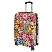 4 Wheels Multicoloured Hard Shell Luggage Lightweight Travel Suitcases Bag HLG688 (Large : 75x48x30cm, 4.4kg)