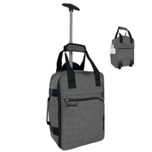 Bordlite RyanAir Approved Cabin Holdall on Wheels, Extendable Handle, Multi Pocket Twill Travel Bag - 40x25x20cm - Grey