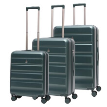 Aerolite Lightweight ABS Hard Shell 4 Wheel Spinner 3 Piece Travel Luggage Suitcase Set, Cabin + Medium + Large (Green)