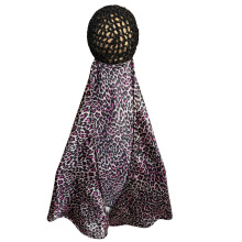 Breathable Knit Cap Sleeping Hat Suitable For-Red leopard print