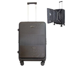 Bordlite 24" Medium Suitcase – ABS Hardshell Front Opening Lightweight Luggage, Expandable +4cm with 8X Spinner Wheels, Combo Lock, Telescopic