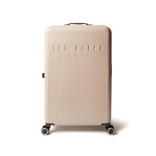 Ted Baker Icon Case Large Suitcase 79cm Putty Patent Croc Hard Shell 4-Wheel TSA Lock Designer Luggage Travel Bag 122L Lightweight ABS Organised