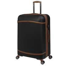 it luggage Quaint 31" Hardside Checked 8 Wheel Expandable Spinner, Black with Almond Trim, 31", Quaint 31" Hardside Checked 8 Wheel Expandable Spinner