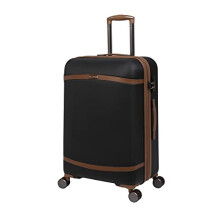 it luggage Quaint 27" Hardside Checked 8 Wheel Expandable Spinner, Black with Almond Trim, 27", Quaint 27" Hardside Checked 8 Wheel Expandable Spinner