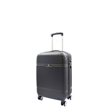 House Of Leather Four Wheel Suitcase Hard Shell Luggage Cabin Expandable Sizes Large Medium Deluxe Black (Cabin | 55x36x20cm/ 2.80KG, 35L)