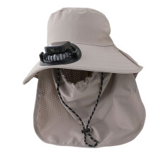 Breathable Sun Hat with Cooling Fan Solar Panel Technology-Gray